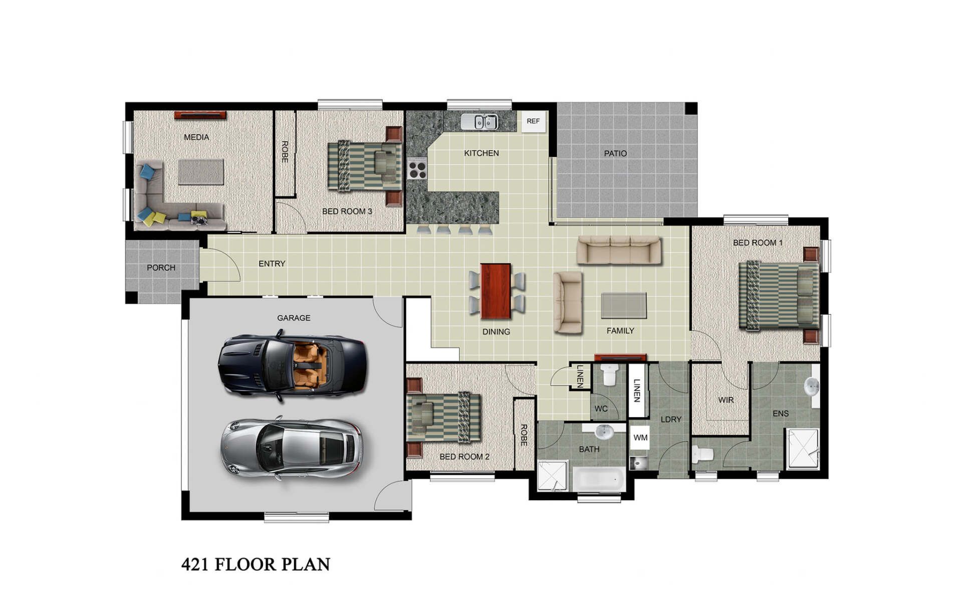 421 Floor Plan — Country to Coast Homes In Gregory River, QLD