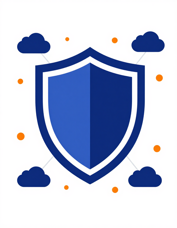 Flat vector illustration of cybersecurity and communications