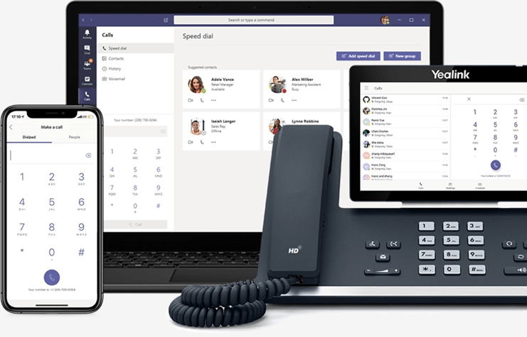 Teams Calling Phones and computer screen app