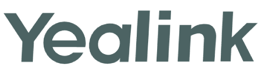 Yealink logo in dark gray and green on a white background