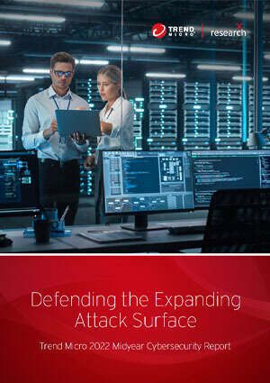 Two people reviewing a report in a server room. The title is 