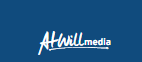White “Alwill media” logo on a blue background.
