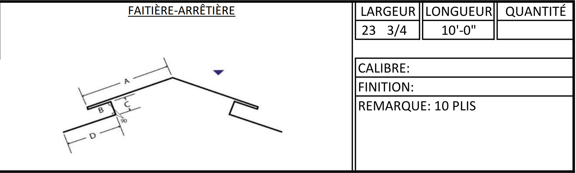 A black and white drawing of a roof with measurements