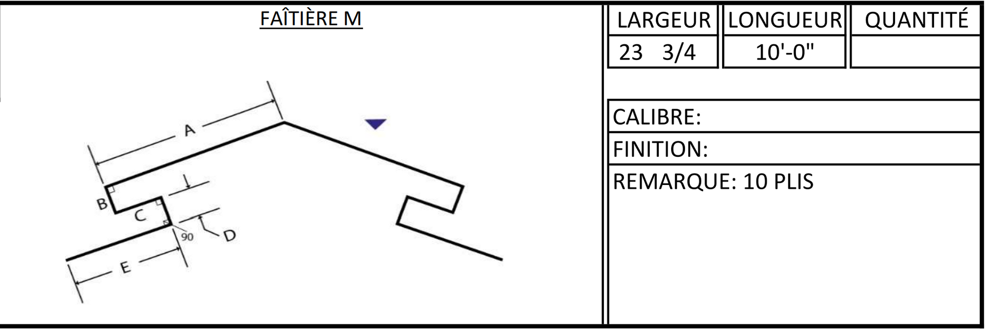 A black and white drawing of a roof with measurements