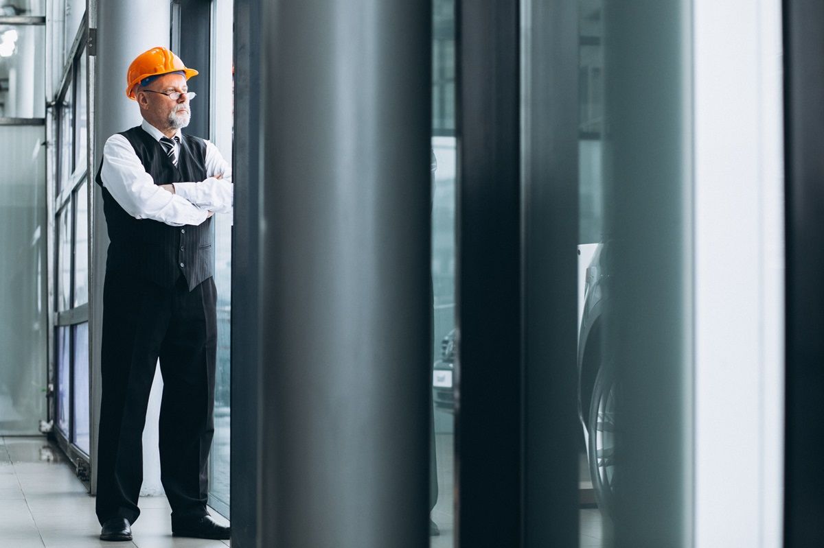 Commercial door maintenance service in Wildomar CA technician inspecting business door system