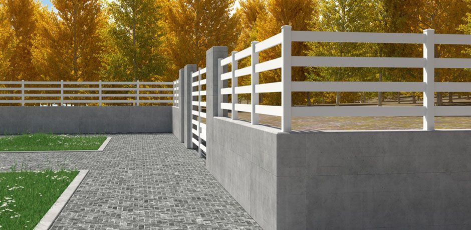 Valla PVC blanco Dlimity Aquiles 150. Sin mantenimiento. Valla abierta para jardin, casa, finca, separacion de ambientes. Lamas y postes de PVC. 20 años de garantia. Fabricacion a medida, entrega en kit. 