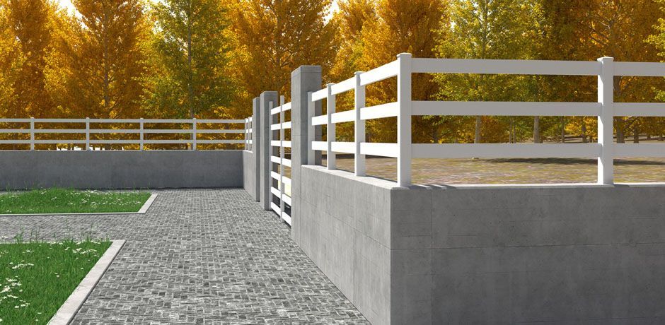Valla PVC blanco Dlimity Aquiles 200. Sin mantenimiento. Valla abierta para jardin, casa, finca, separacion de ambientes. Lamas y postes de PVC. 20 años de garantia. Fabricacion a medida, entrega en kit. 