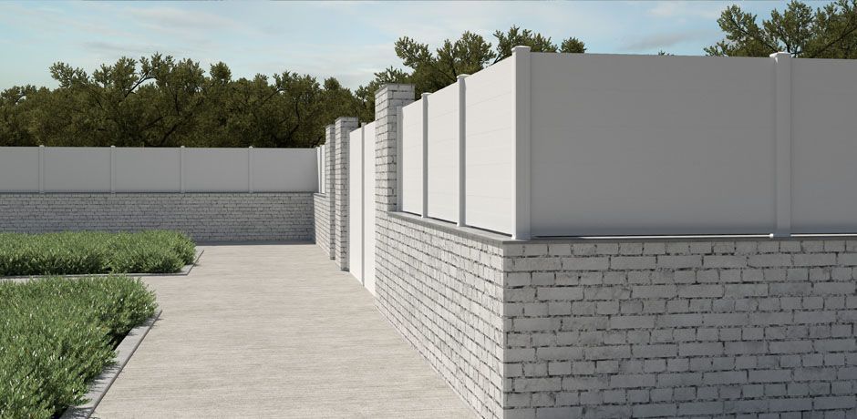 Valla PVC blanco Dlimity Initiale. Sin mantenimiento. Valla de ocultación total con lamas machihembradas.  Para jardin, casa, finca, separacion de ambientes. Lamas y postes de PVC. 20 años de garantia. Fabricacion a medida, entrega en kit. 
