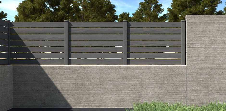 Valla Dlimity Nature Xtra 020. Sin mantenimiento. Valla abierta con lamas y postes de madera sintética (WPC) color antracita. Lamas separadas 20 mm. Valla abierta para jardin, casa, finca, separacion de ambientes. 5 años de garantia. Fabricacion a medida, entrega en kit.