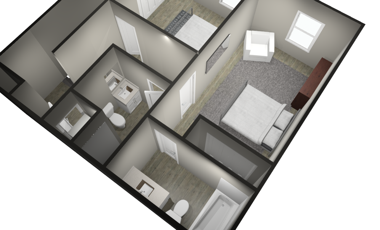 2 bedroom 3rd floor master suite floor plan