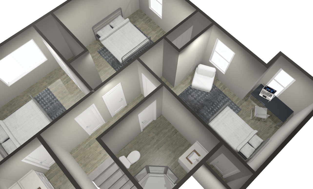 3 bedroom 3rd floor bedrooms and bathroom floor plan