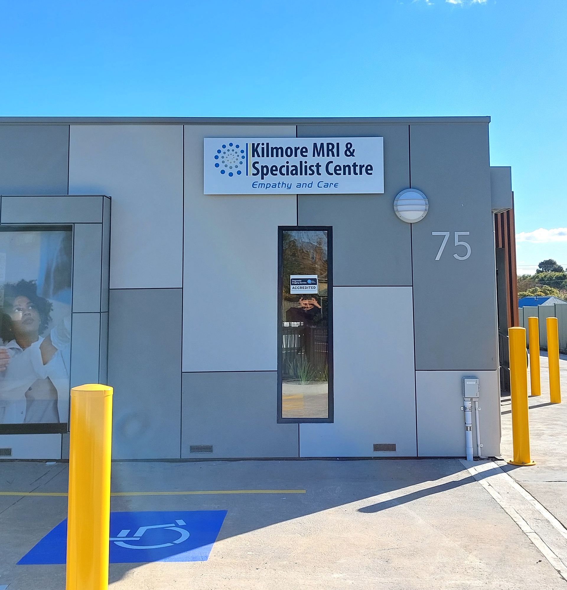 Kilmore MRI & Specialist Centre building with accessibility parking and entrance.