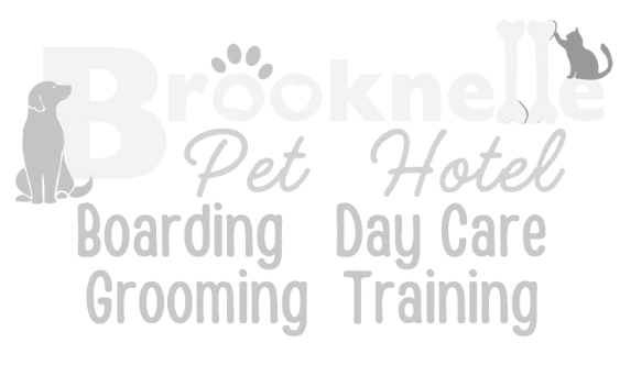 A logo for brooknelle pet hotel boarding day care grooming training