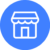 Storefront icon in a blue circle.