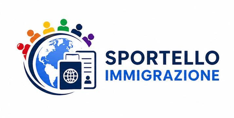 A colorful logo for caf sportello immigrazione
