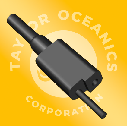 A logo for taylor oceanics corporation with a black object