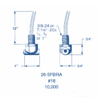 A drawing of a hose with the number 18 on it