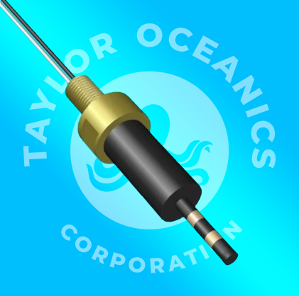 A logo for taylor oceanics corporation with a screwdriver on a blue background