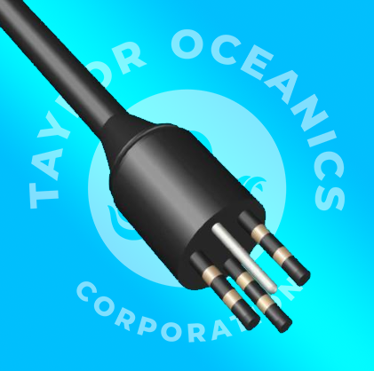 A logo for taylor oceanics corporation with a black cable