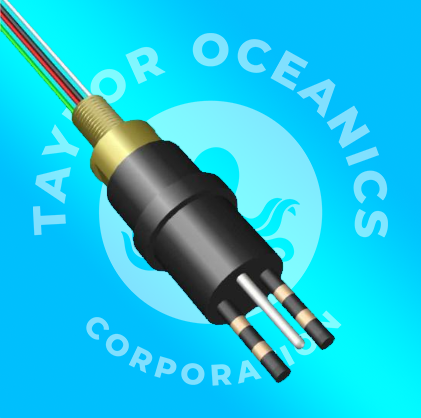 A logo for taylor oceanics corporation with a cable