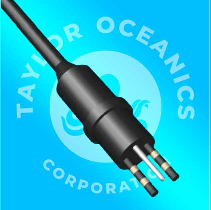 A logo for taylor oceanics corporation with a black cable