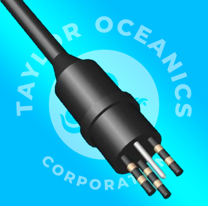 A taylor oceanics corporation logo with a black cable