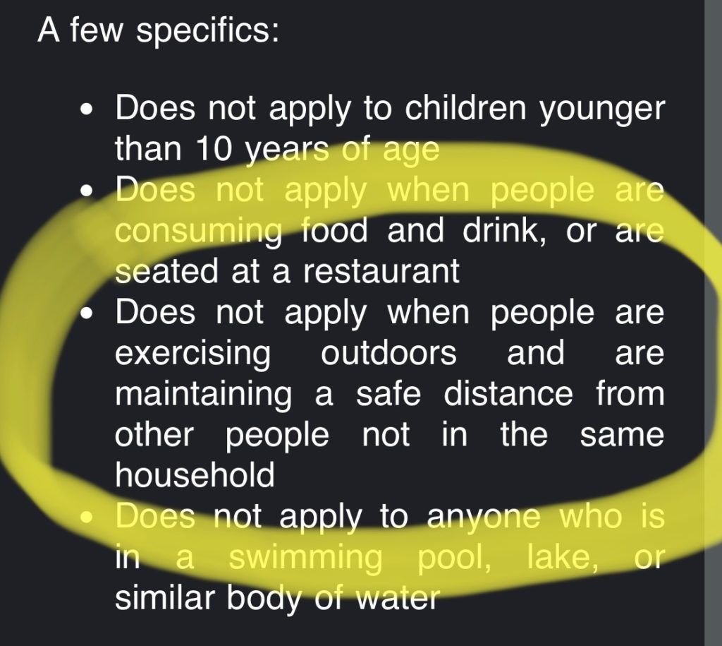 A few specifics does not apply to children younger than 10 years of age