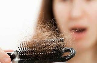 A woman is holding a brush with a lot of hair on it.