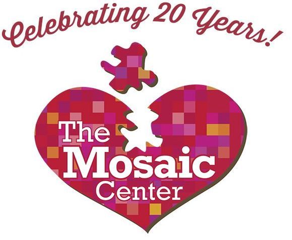 Logo of The Mosaic Center, celebrating twenty years.