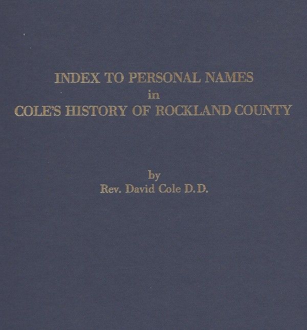 Index to Personal Names in Cole's History of Rockland County