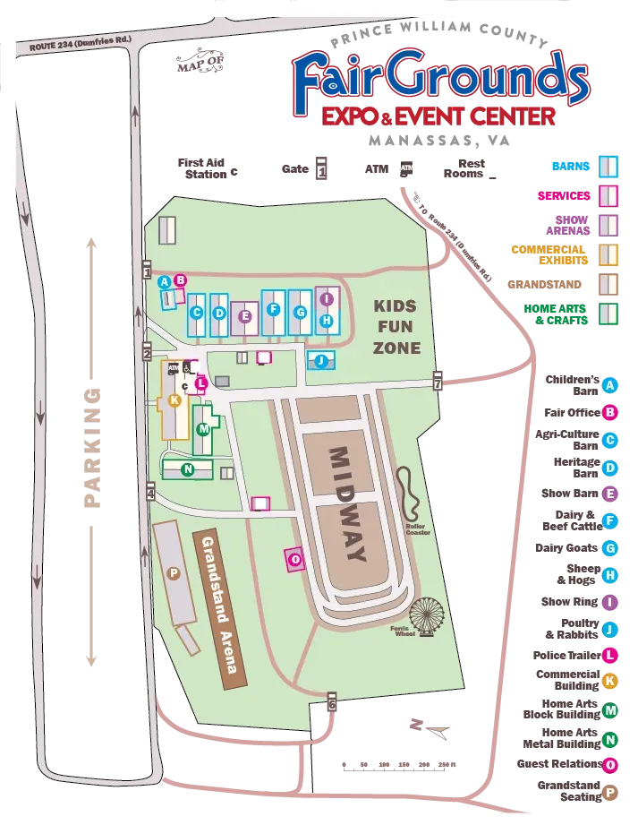 A map of the fairgrounds expo and event center