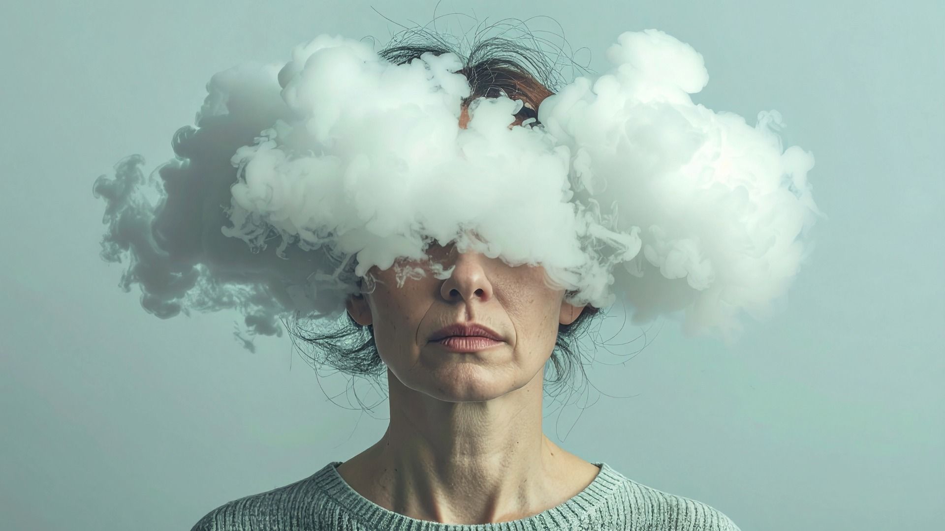 Image illustrating the concept of brain fog during menopause