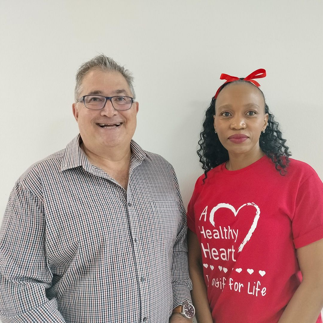 Dr Robert Routier, a cardiologist practising at Netcare Olivedale Hospital, is pictured with cardiothoracic intensive care unit manager Sr Nondumiso Fakude. Dr Routier urges the public to check their personal risk factors regularly to help prevent or manage cardiovascular disease.