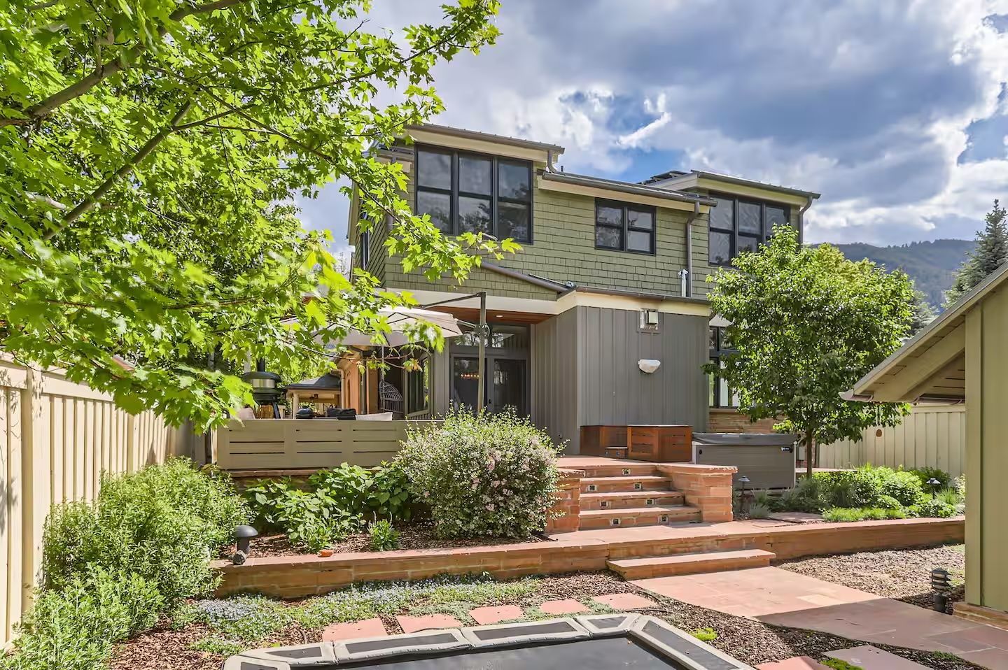 short term rental property management company photo of boulder two story green home with spacious yard available for rent at Sundance Film Festival