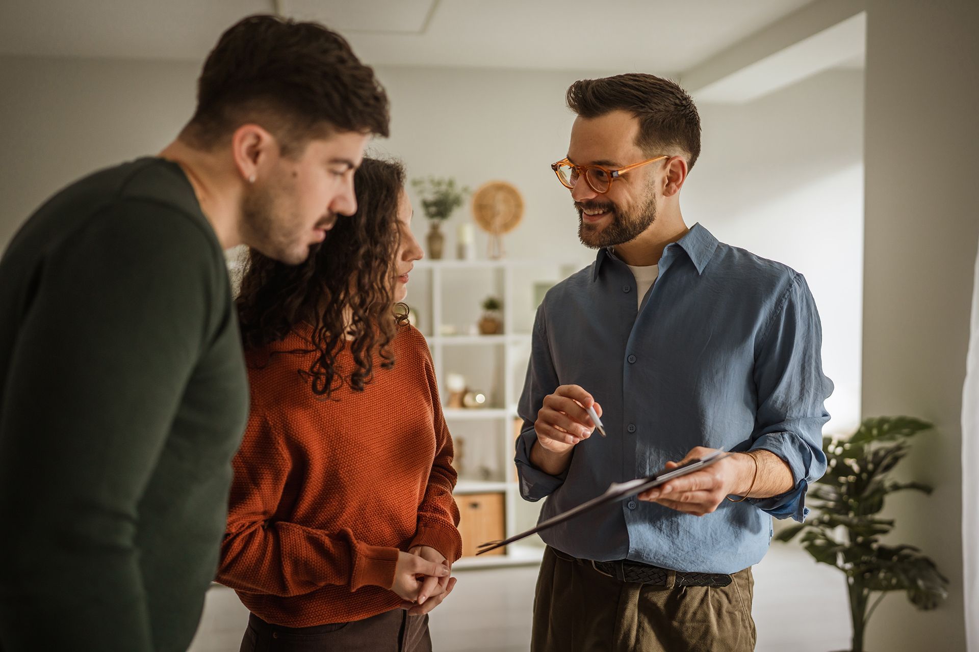 Full service property management showing rental to a young couple
