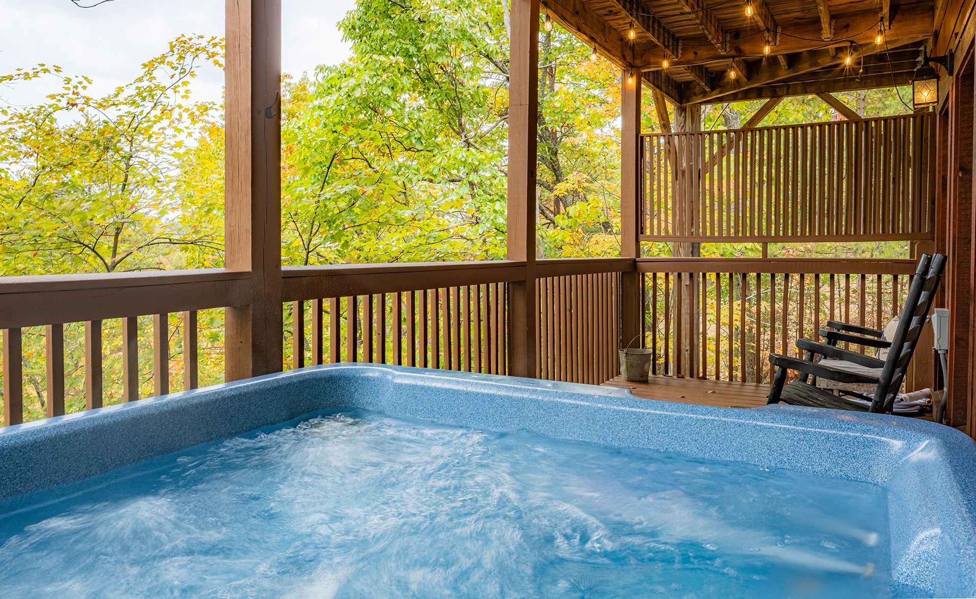 vacation rental deck with hot tub