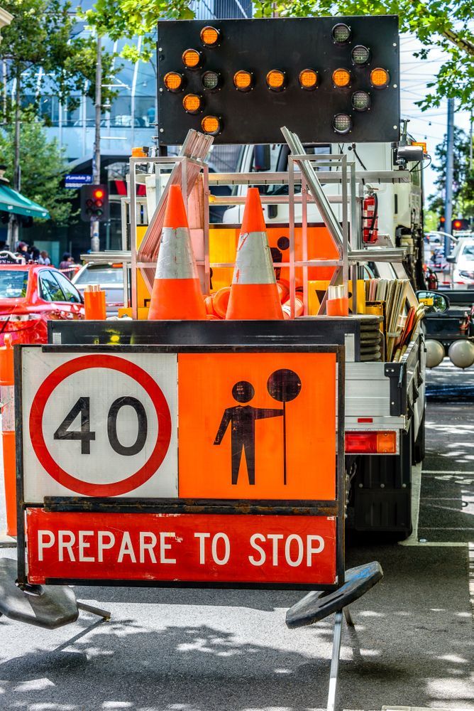 A Sign That Says Prepare To Stop On It — NQES Industries in Ryan, QLD
