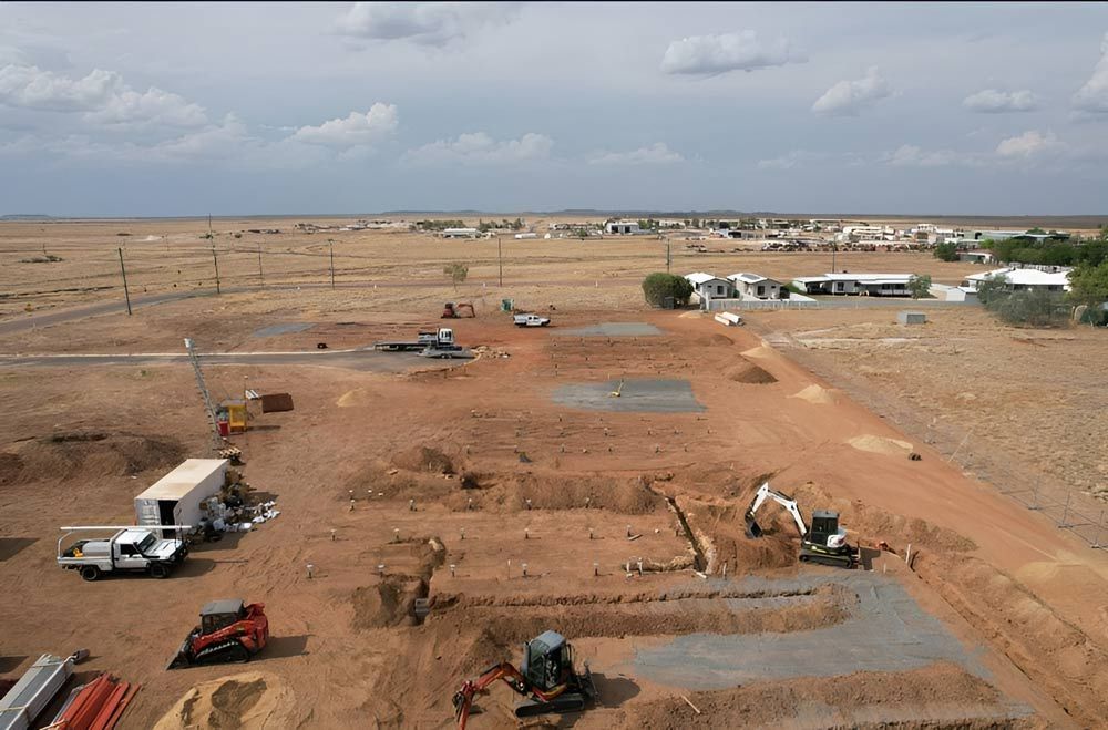 An Aerial View Of A Subdivision Construction Site — NQES Industries in Ryan, QLD