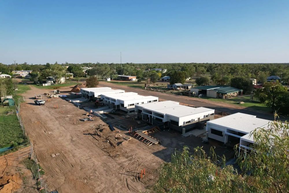 An Aerial View Of A Building Under Construction In A Small Town — NQES Industries in Ryan, QLD