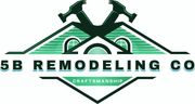 Logo for 5B Remodeling Co., featuring crossed hammers over a house outline with text 
