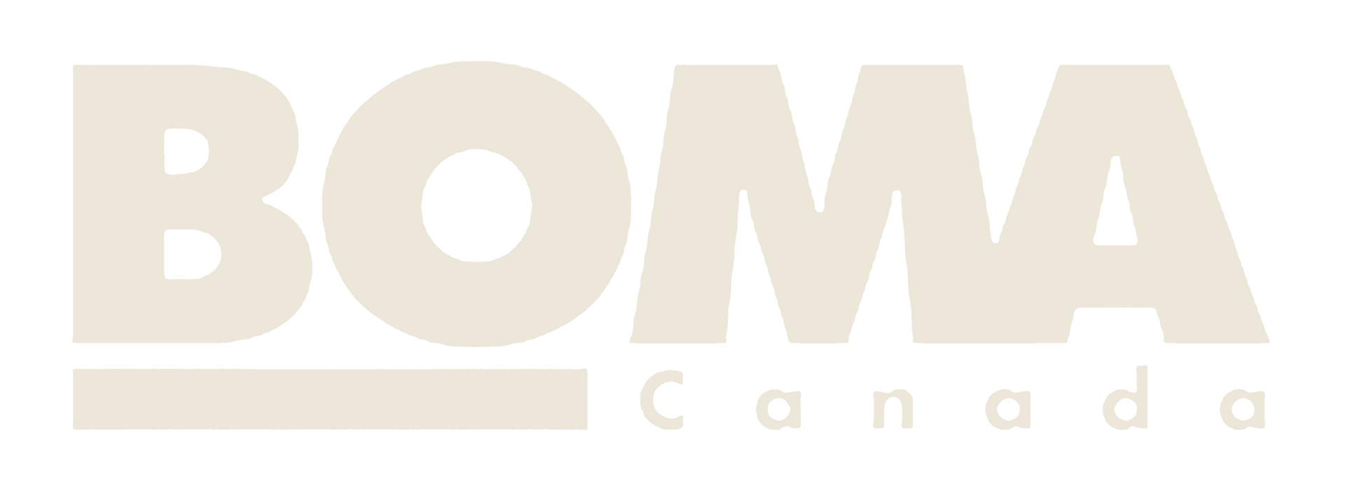 BOMA Canada logo in light beige, with bold BOMA above smaller Canada text and underline.
