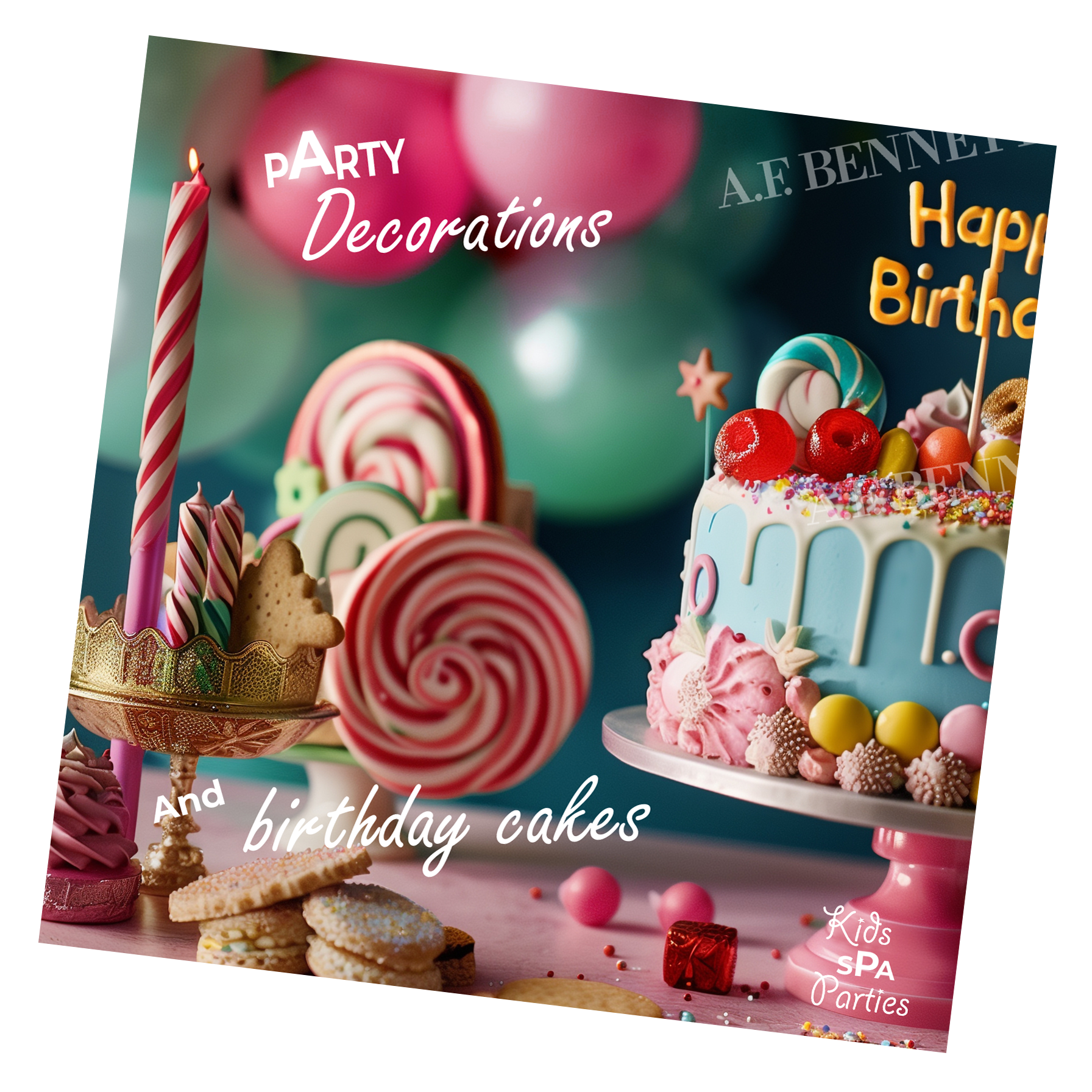 Custom decorations makes your kids spa party truly special. 