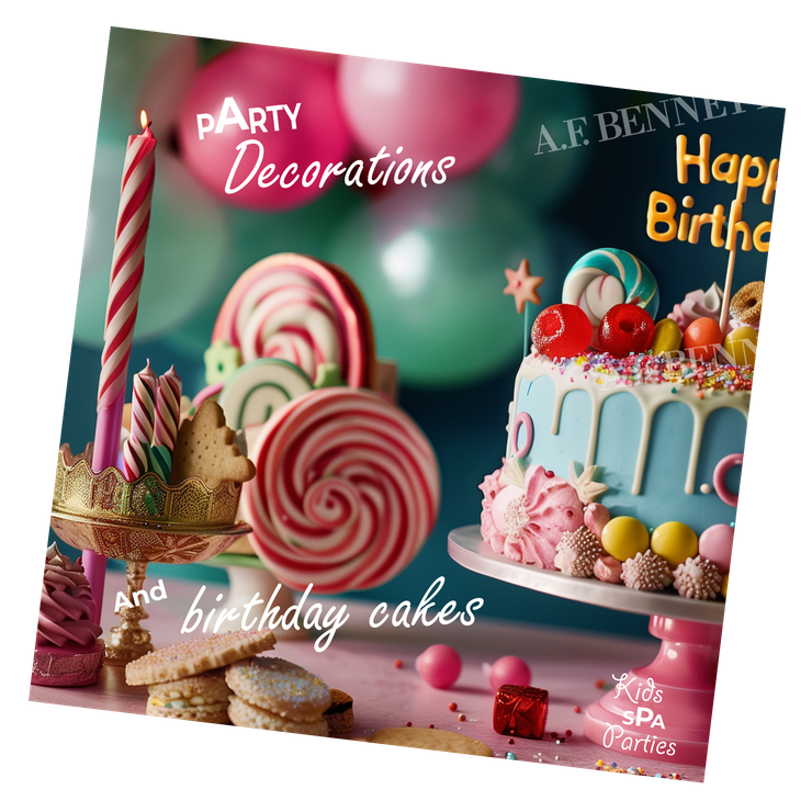 Custom decorations makes your kids spa party truly special. 