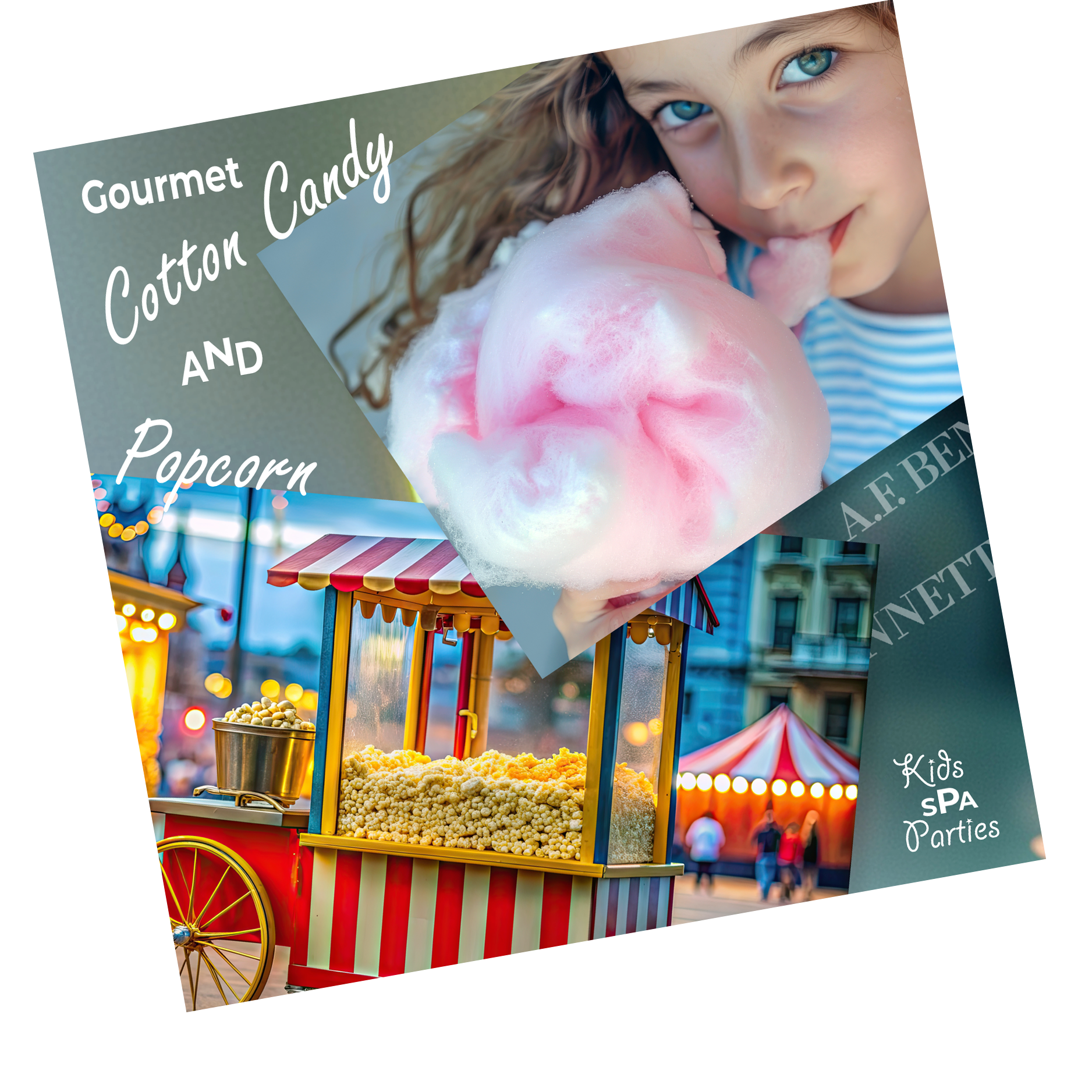 Your kids spa party can include gourmet cotton candy and popcorn
