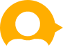 A yellow speech bubble with a white silhouette of a person inside.