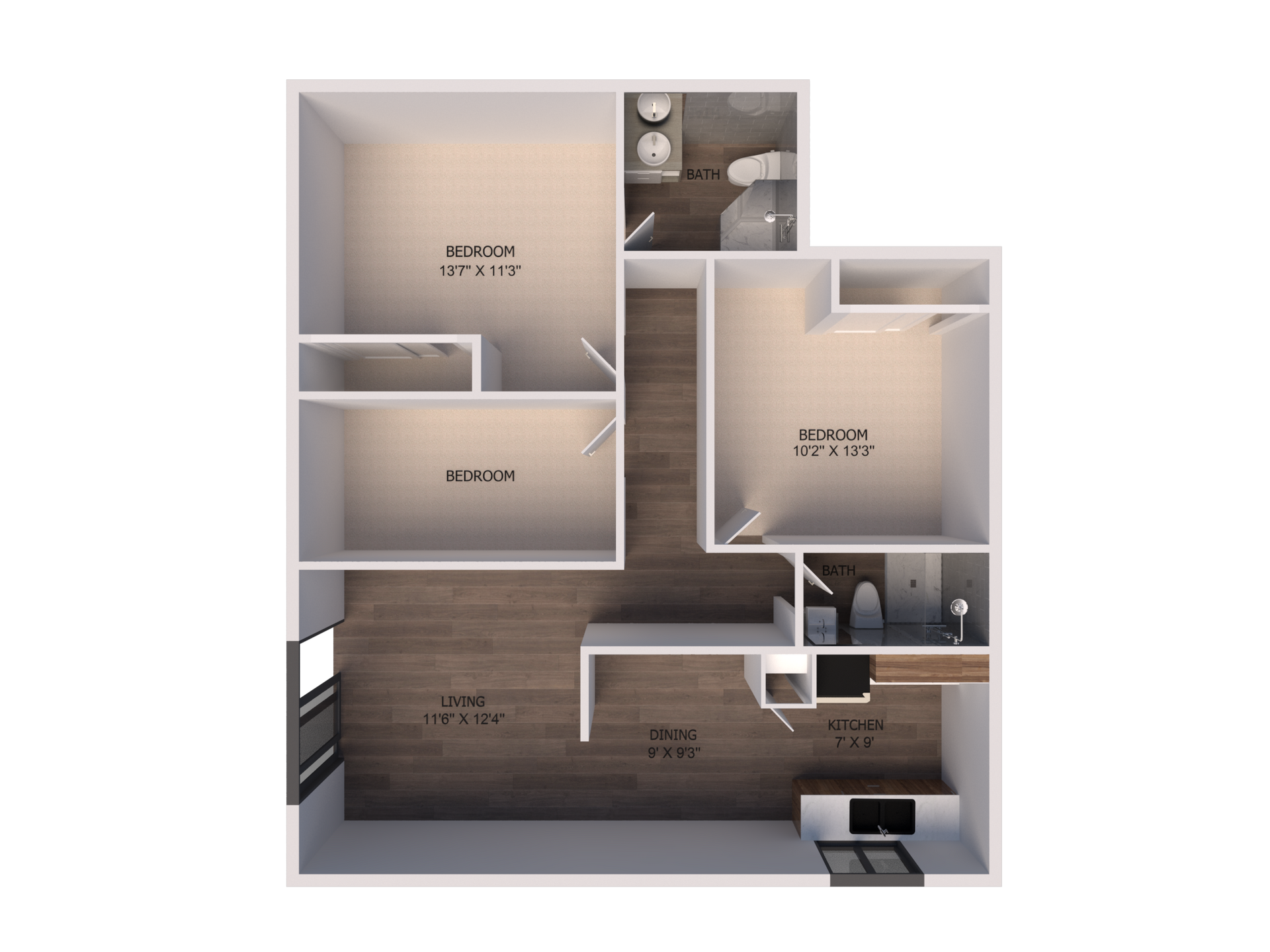 3 bed