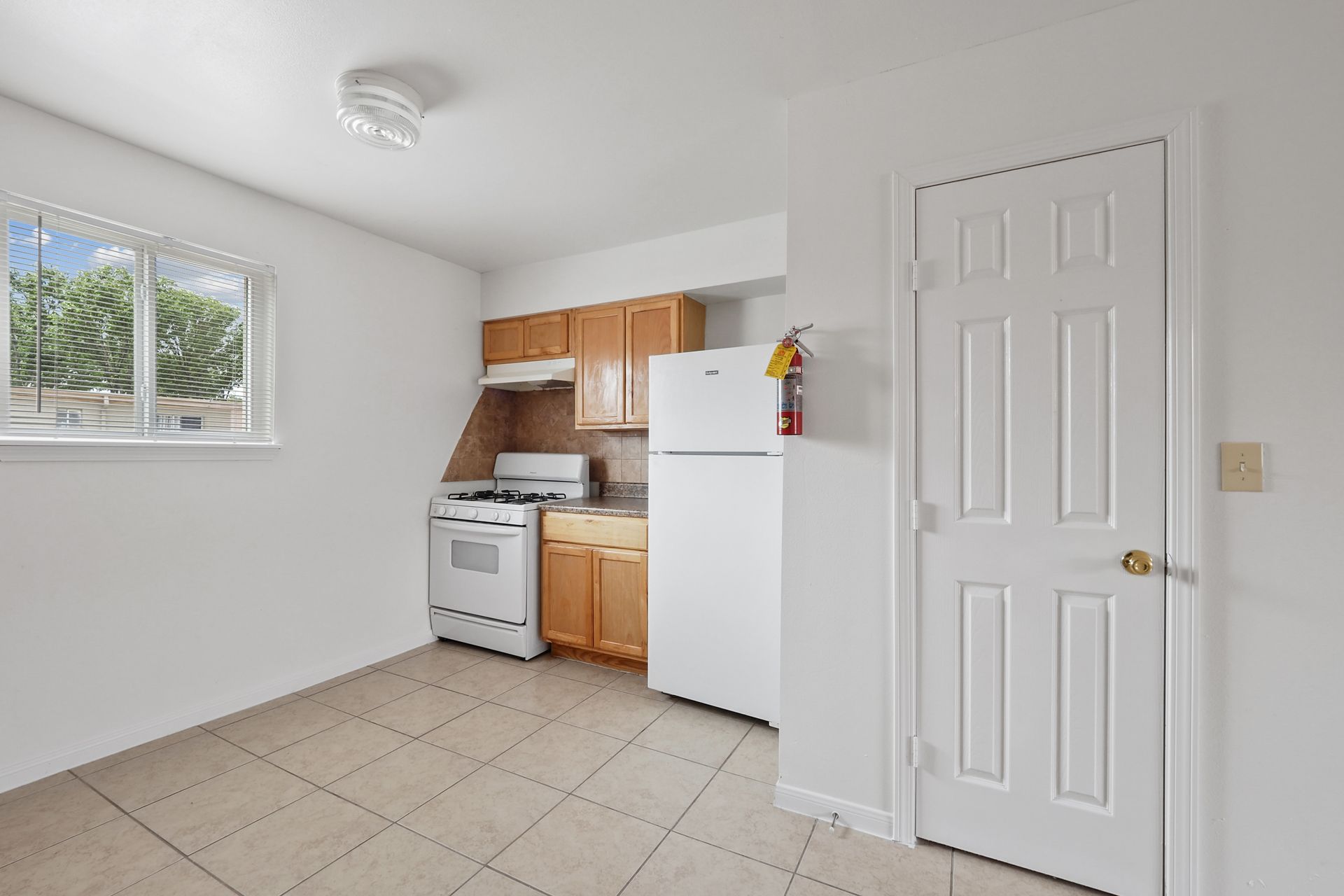Interior Photo of Kitchen with White Appliances