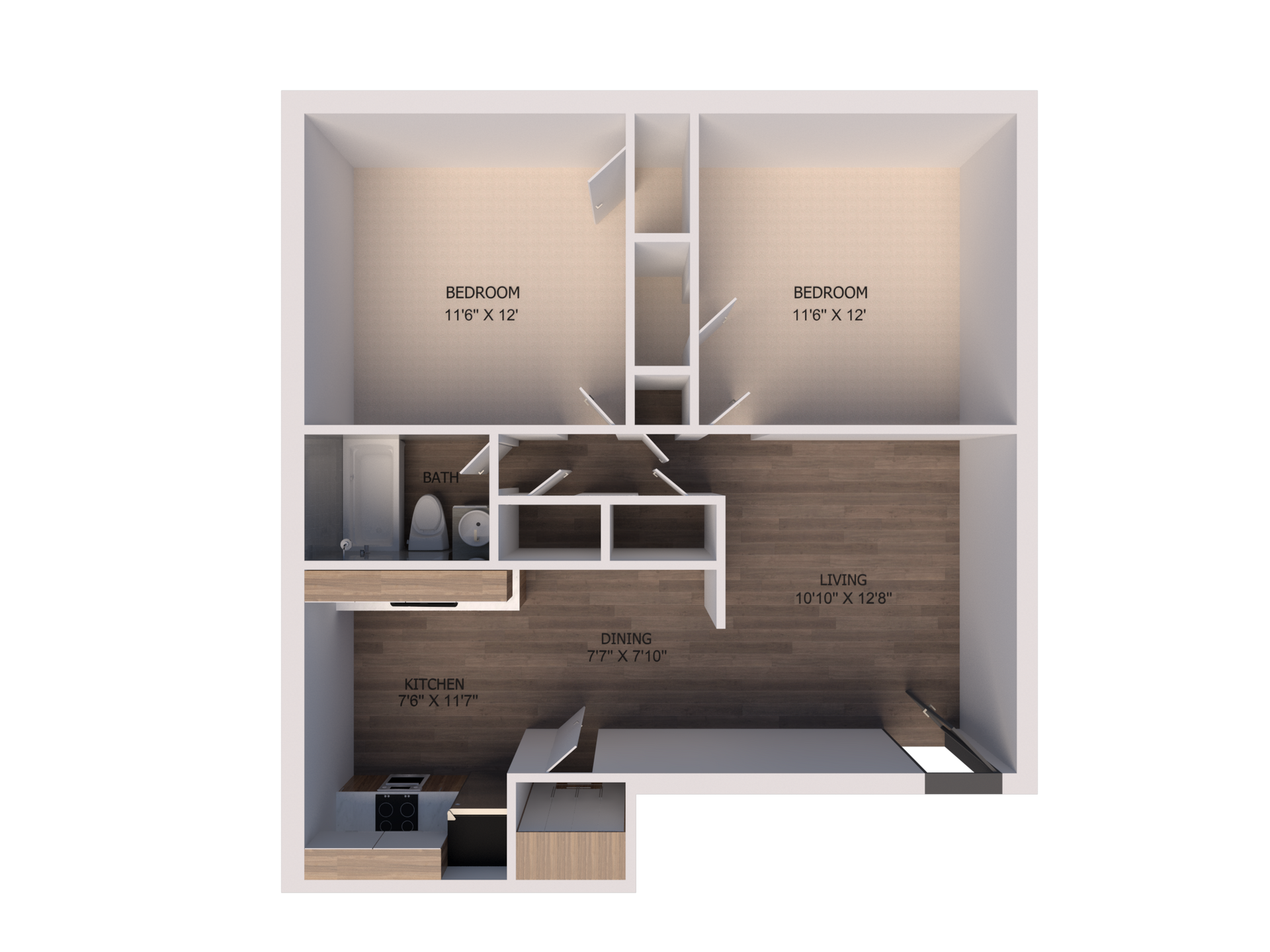 2 bed