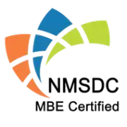 NMSDC MBE Certified logo with multicolor arc design and black text