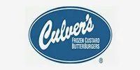 A blue oval logo for culver 's frozen custard butterburgers.